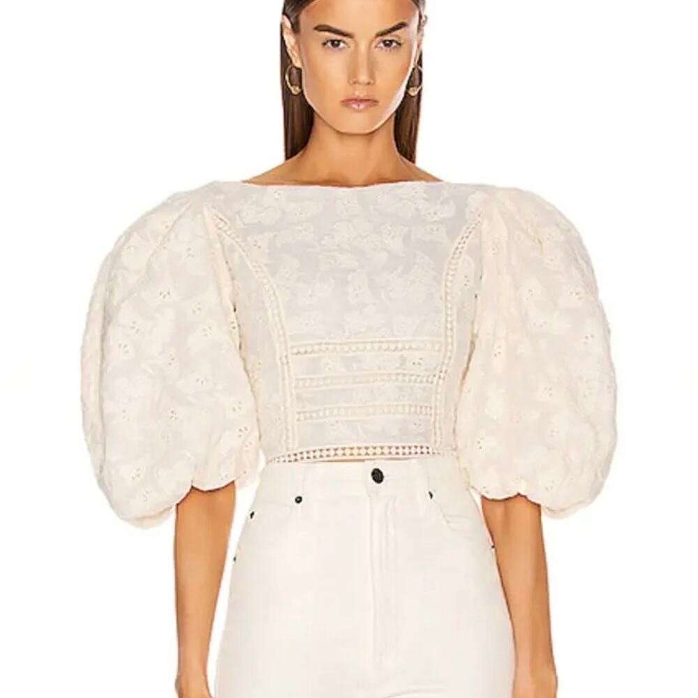 Johanna Ortiz Hazel Reflection Top in White/Ecru - Size 8
